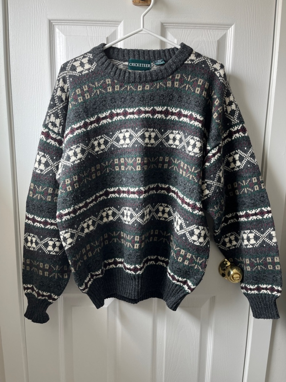 Vintage Patterned Crewneck Sweater